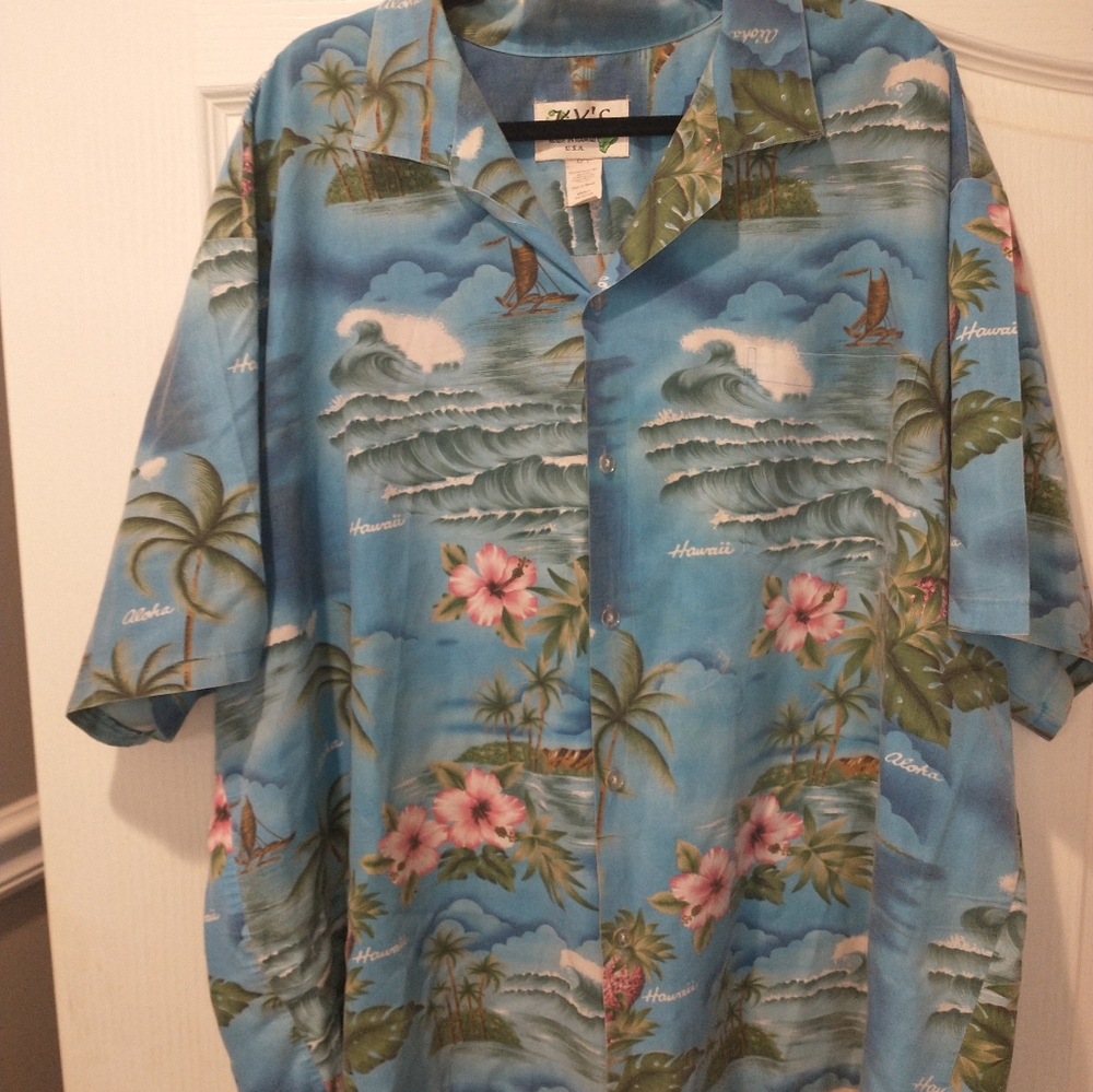 Vintage KY Hawaiian Shirt with Tropical Print